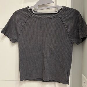 Gray American Eagle waffle knit t-shirt